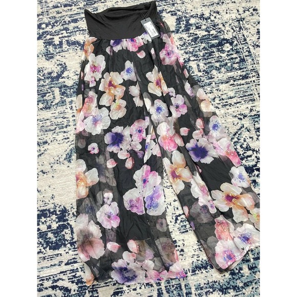 Pittarello Floral Printed Pants Modern Chic Regular Fit Stylish Nero T6 NWT - Picture 2 of 7